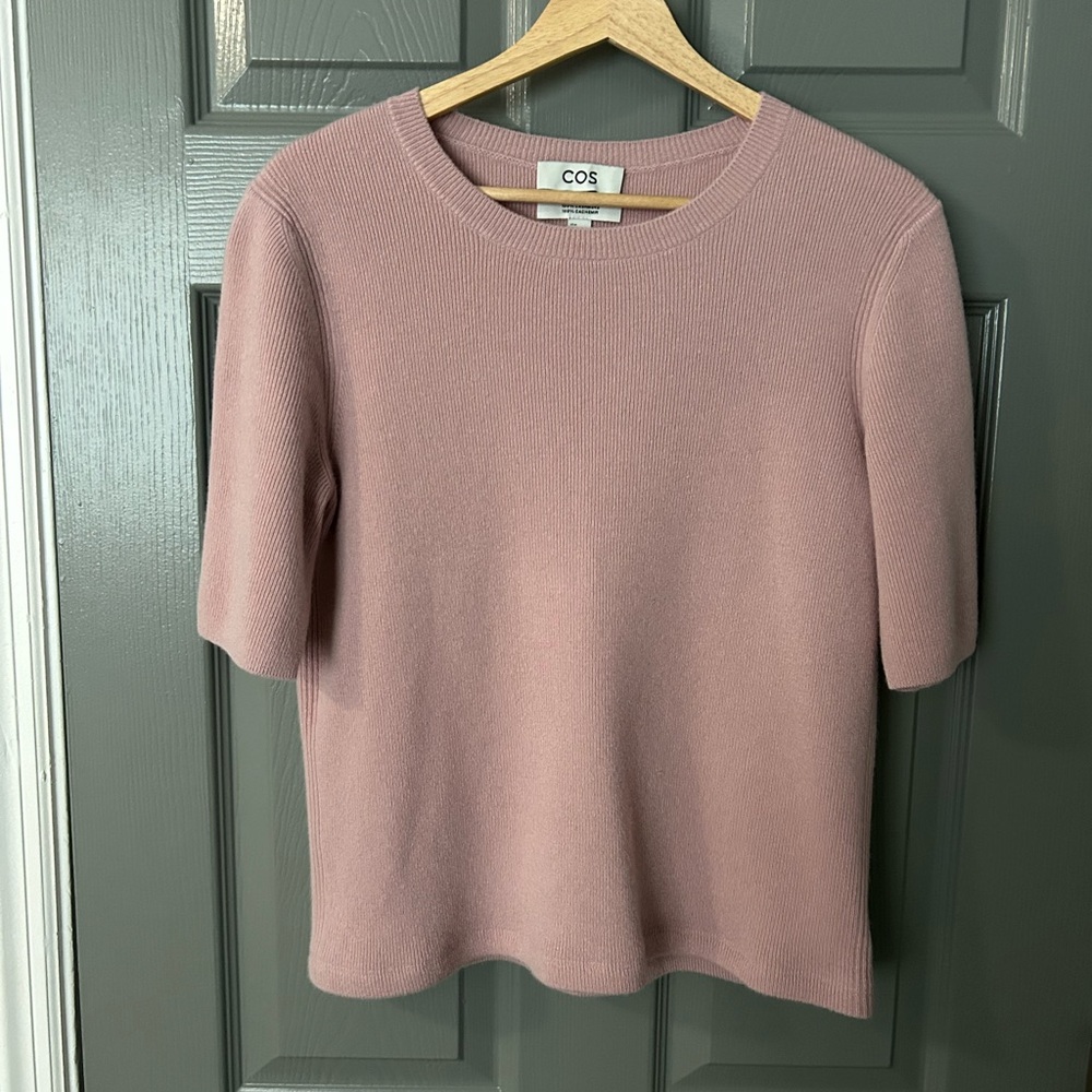 COS Blush Cashmere Knit Top medium